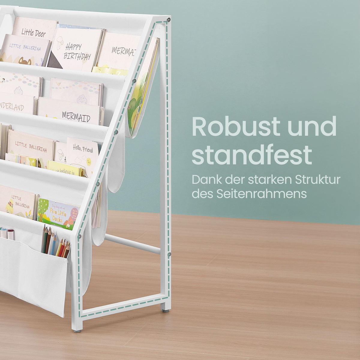 Kinderrek - Montessori Speelgoed- en Boekenrek - Wit - 108,5 x 30 x 75 cm