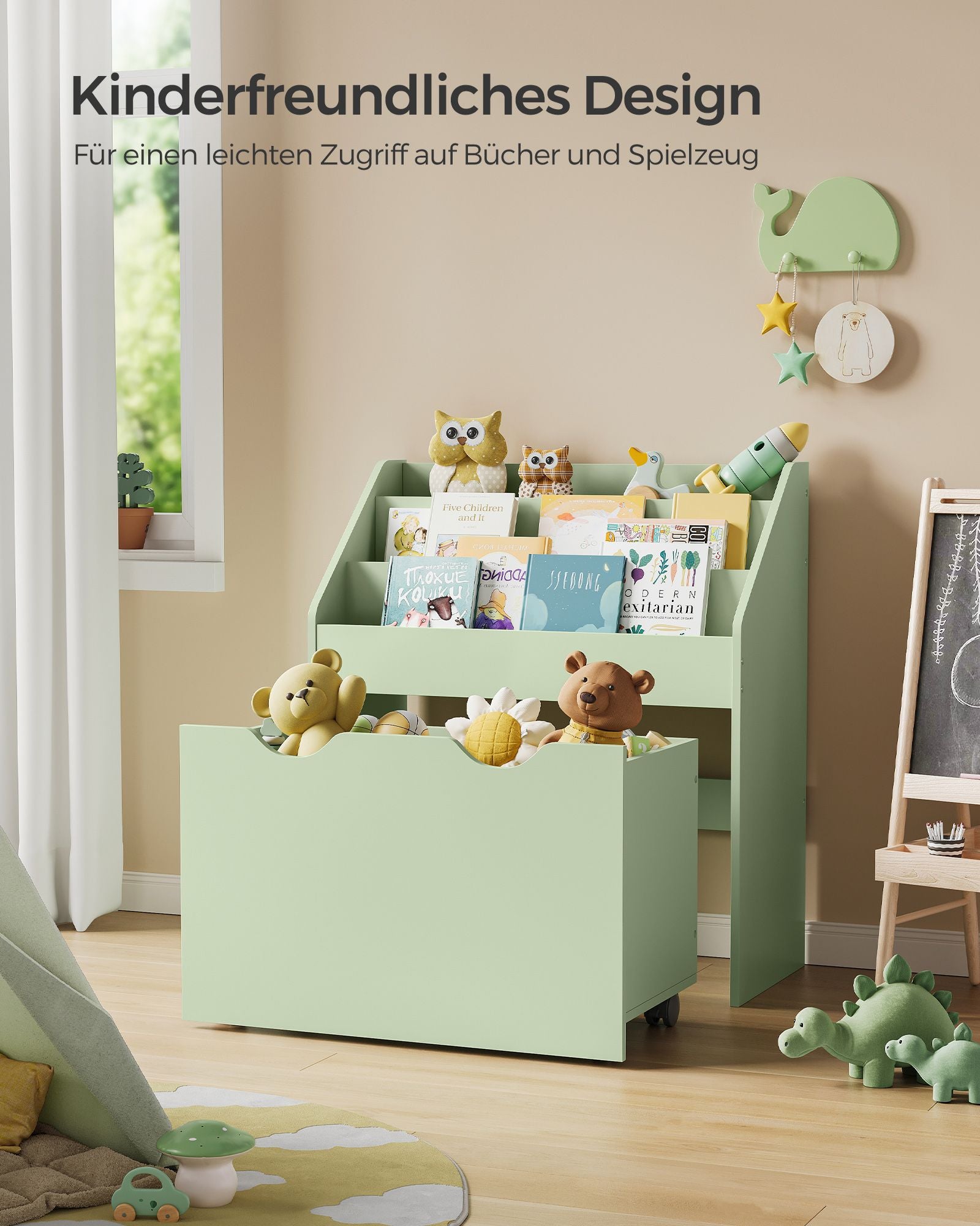 Bücherregal - mit 3 Regalen und auf Rädern