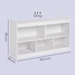 Kinderrek - Montessori Speelgoed- en Boekenrek - Wit - 30 x 112,2 x 65 cm