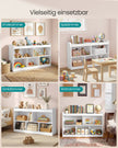Kinderplank - 30 x 112,2 x 65 cm - Wolkenwit - 120 kg capaciteit bovenste plank - 20 kg per vak - Spaanplaat, MDF
