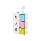 Kinderschrank - mit Aufbewahrungsboxen - Spielzimmer Bücherregal
