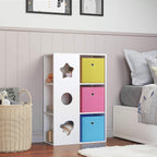Kinderschrank - mit Aufbewahrungsboxen - Spielzimmer Bücherregal