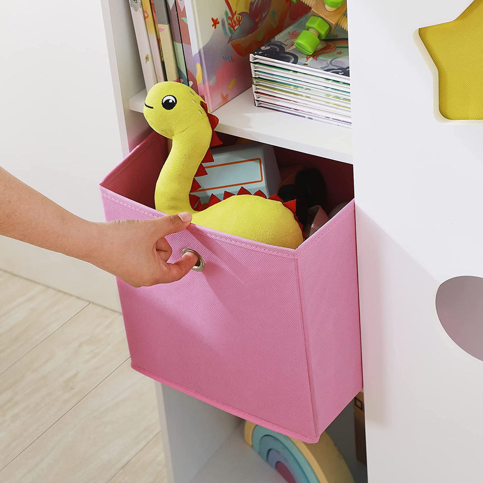 Kinderschrank - mit Aufbewahrungsboxen - Spielzimmer Bücherregal