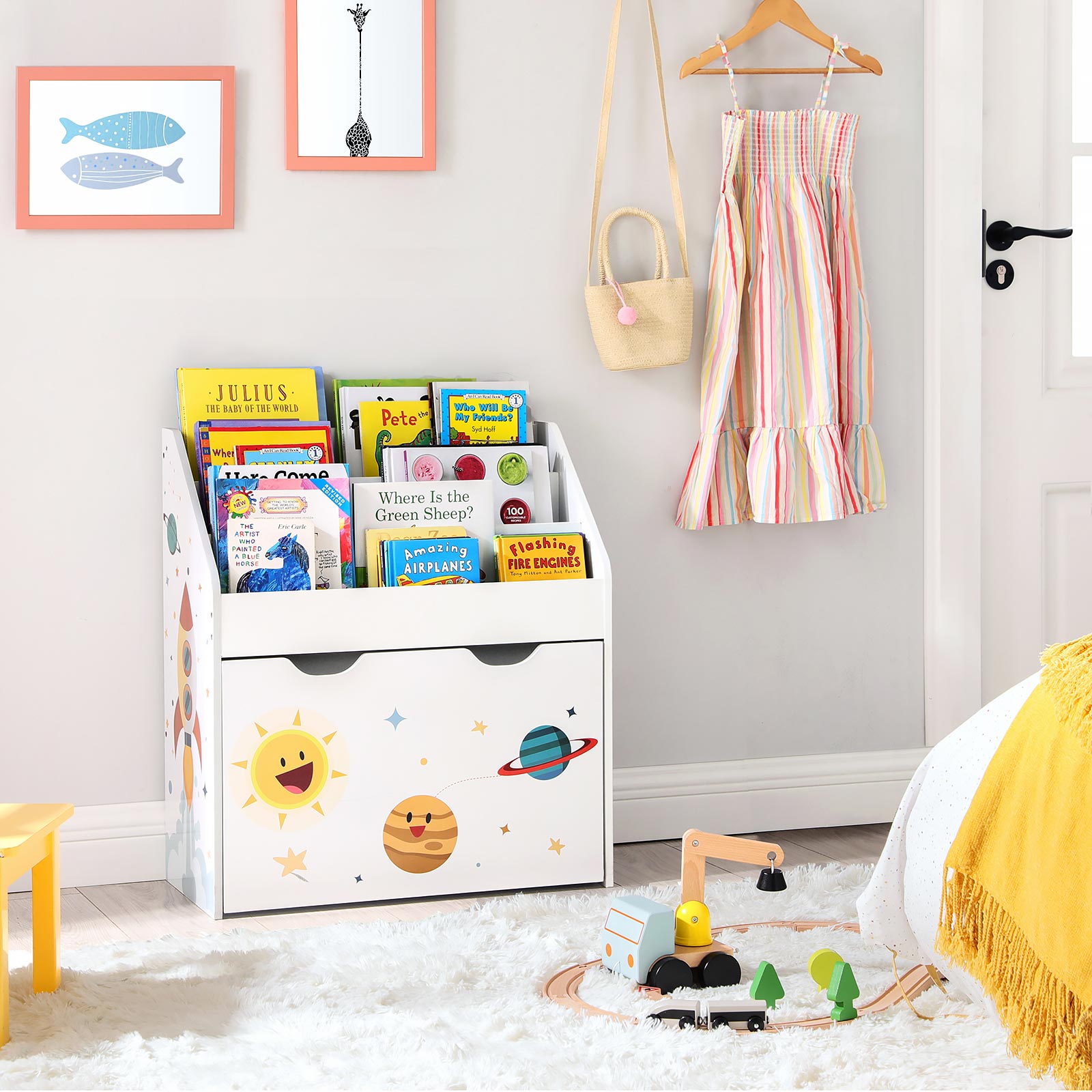 Lagerregal - Kinderschrank - farbenfroh - für Spielzeug und Kleidung
