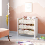 Bücherregal mit 9 Stoffaufbewahrungsboxen - Organizer Board mit Kursen