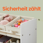 Bücherregal mit 9 Stoffaufbewahrungsboxen - Organizer Board mit Kursen