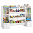 Kinderplank - 4 Open Vakken - Speelgoedrek - Montessori - Wit