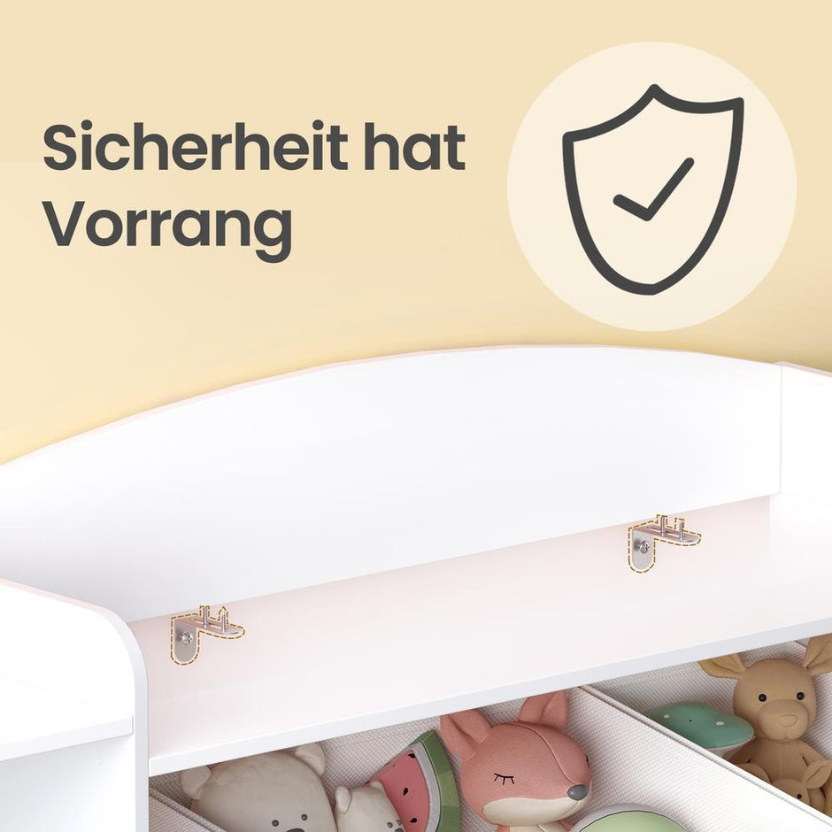 Kinderplank - 4 Open Vakken - Speelgoedrek - Montessori - Wit