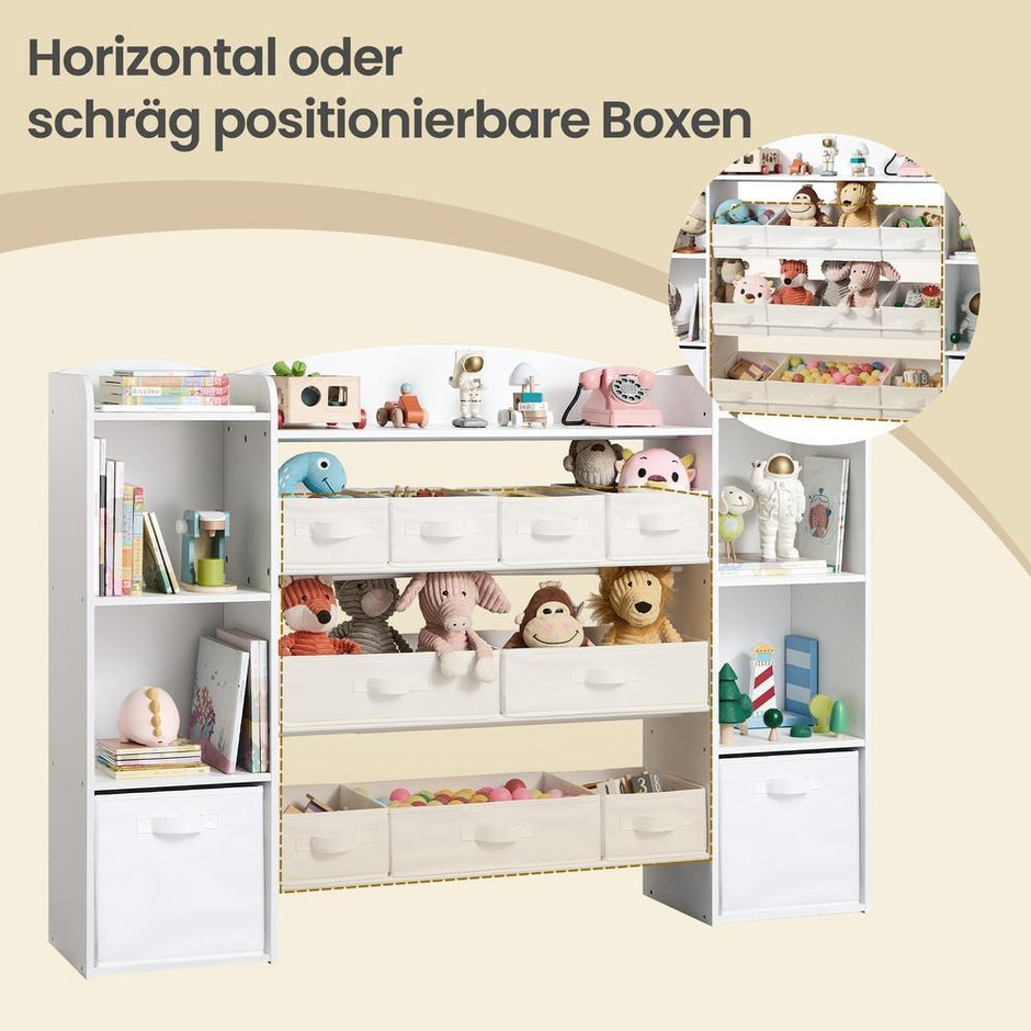 Kinderplank - 4 Open Vakken - Speelgoedrek - Montessori - Wit