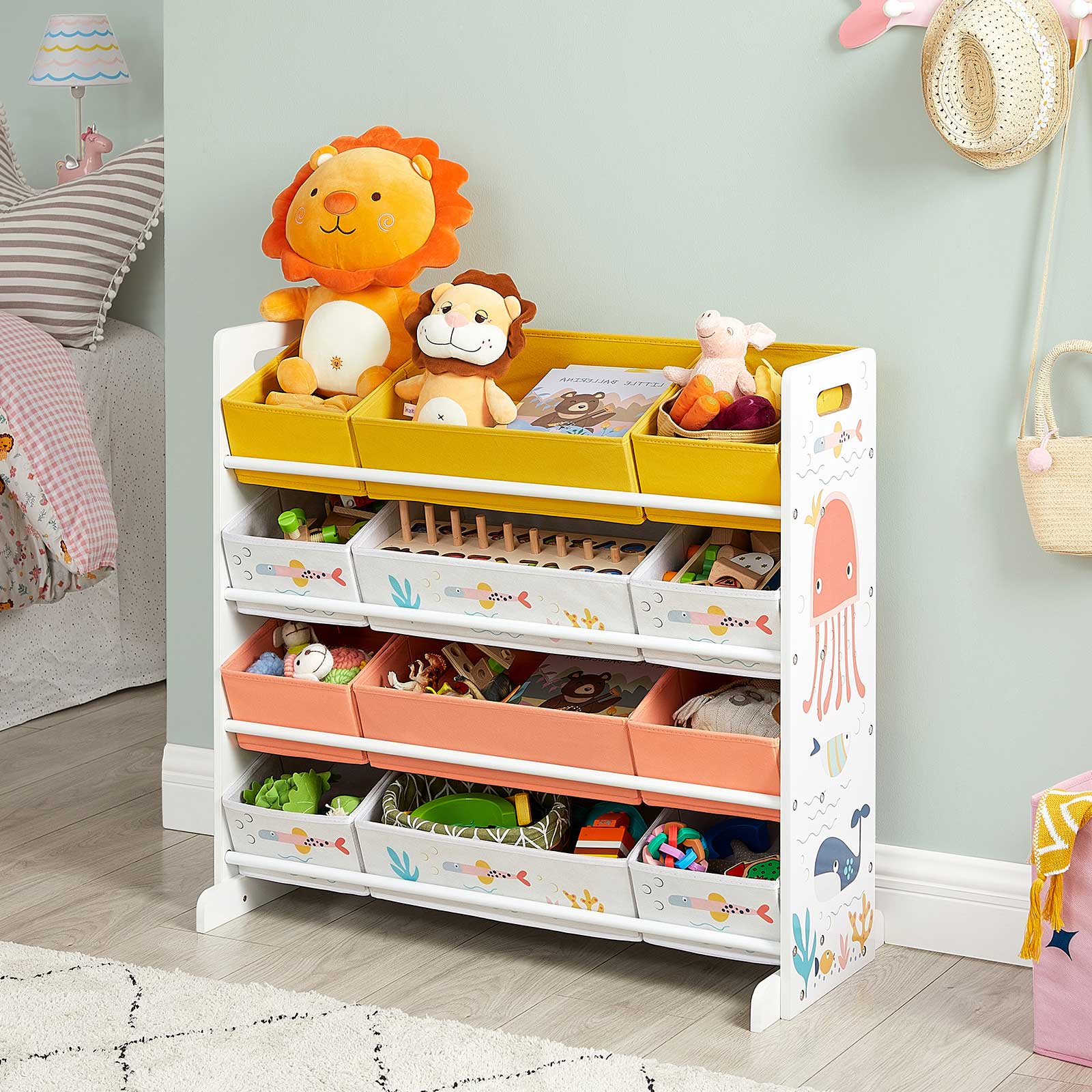 Lagerregal - Kinderschrank - farbenfroh - für Spielzeug und Kleidung