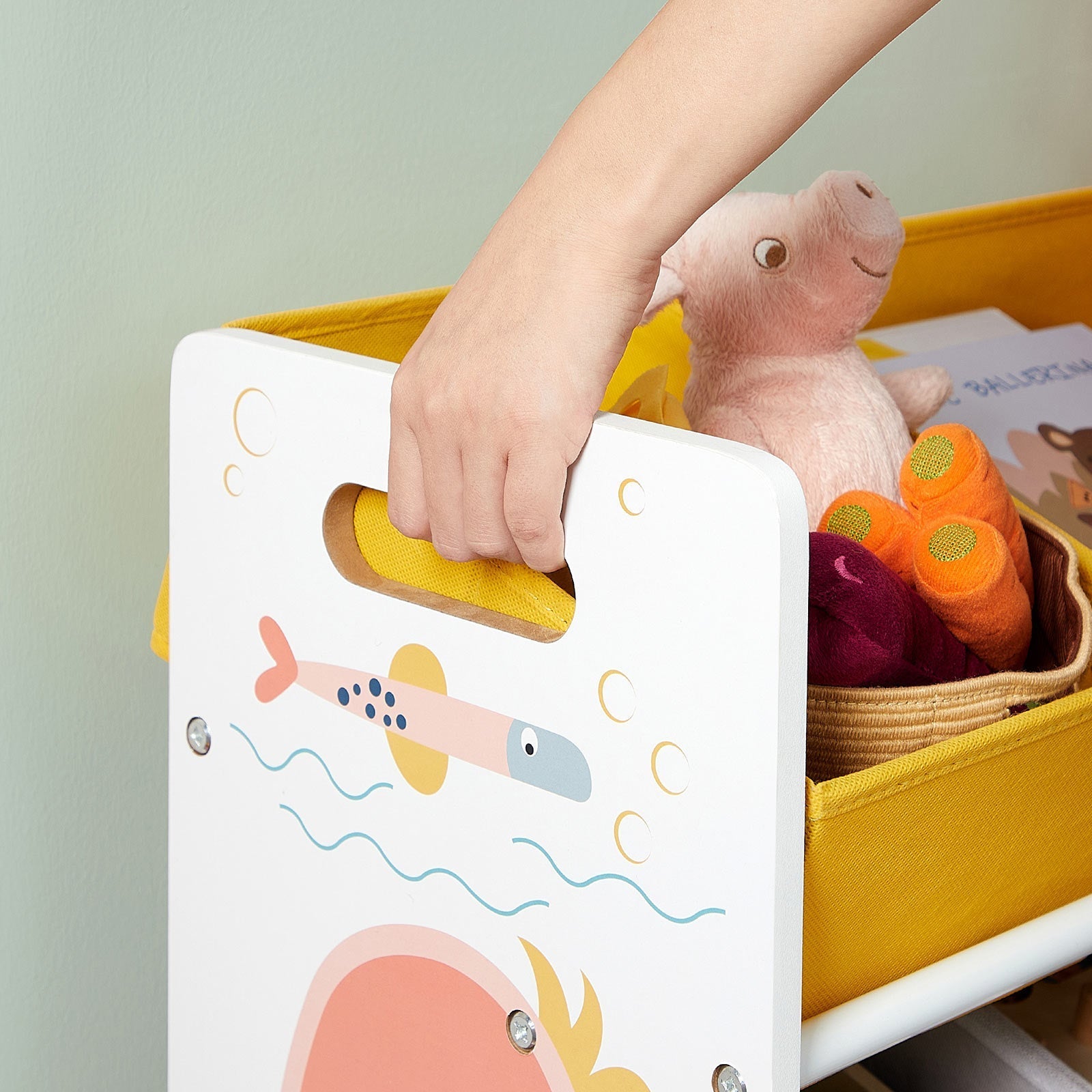 Lagerregal - Kinderschrank - farbenfroh - für Spielzeug und Kleidung