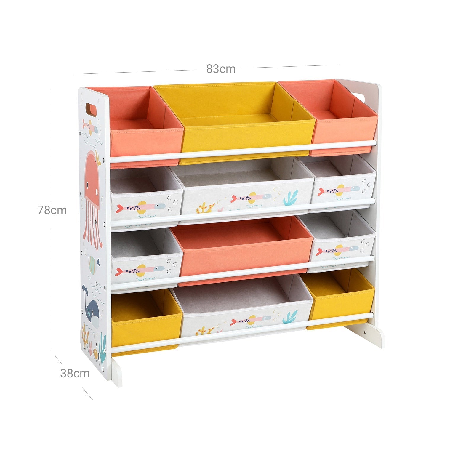 Lagerregal - Kinderschrank - farbenfroh - für Spielzeug und Kleidung