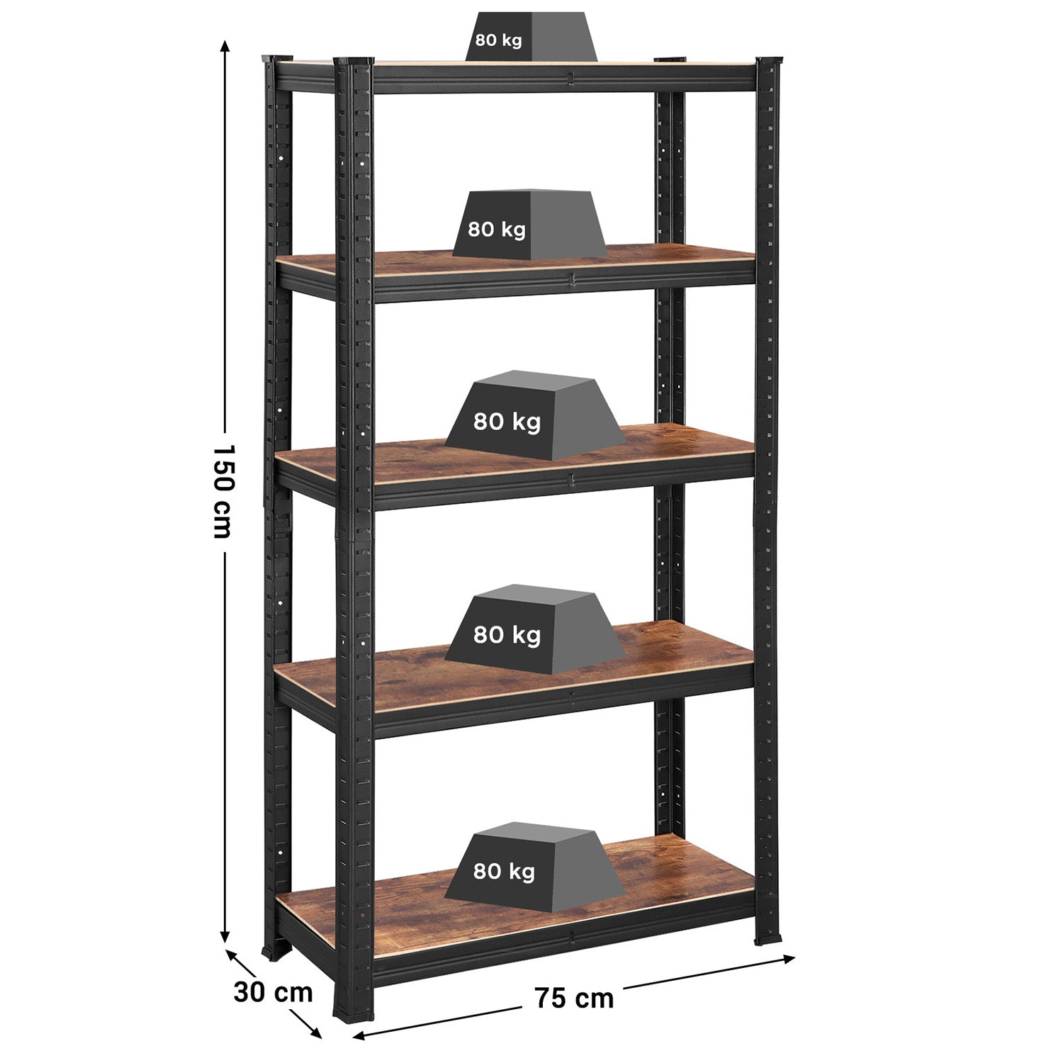 Set von 2 stehenden Racks von 150 cm hoch