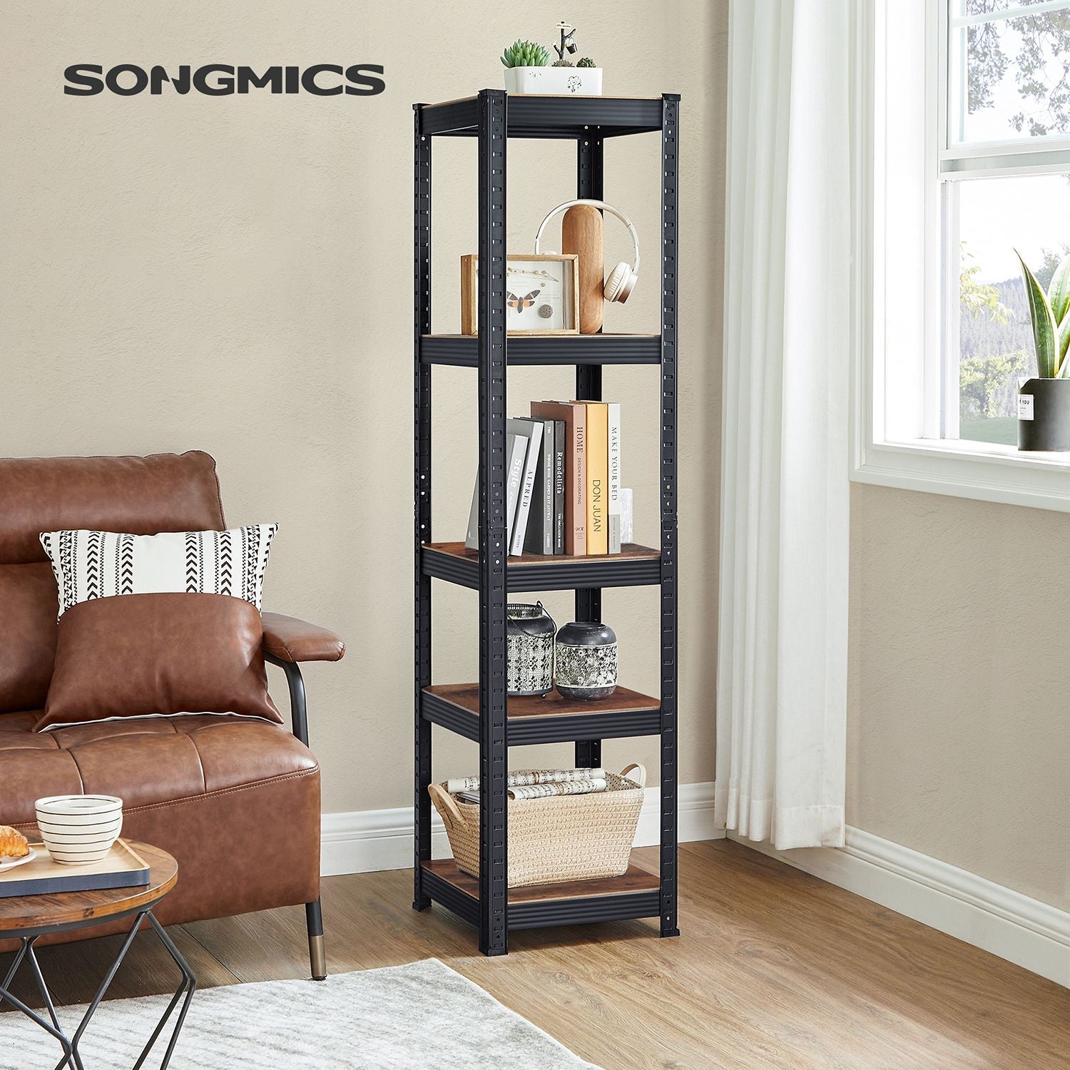 Kleine Rackbox - Wohnzimmerschrank - extra stark - 5 Level - Schwarz