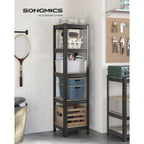 Kleine Rackbox - Wohnzimmerschrank - extra stark - 5 Level - Schwarz