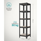 Kleine Rackbox - Wohnzimmerschrank - extra stark - 5 Level - Schwarz