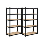 Lagerschrank - 2 - Metallrahmen - 200 x 100 x 50 cm - steuerpflichtig bis zu 875 kg - Schwarz