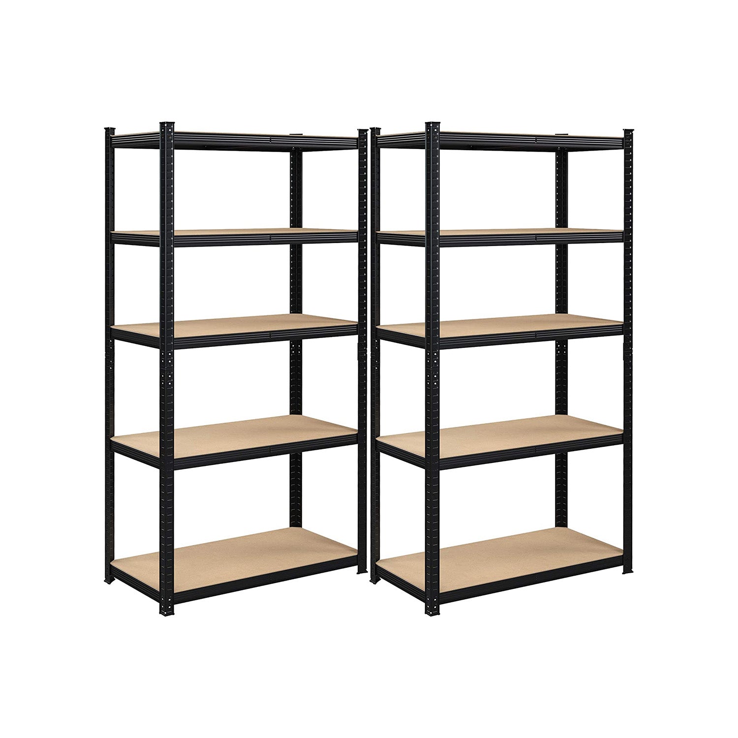 Lagerschrank - Set von 2 - 200 x 100 x 50 cm - bis 875 kg - mit 5 einstellbaren Regalen