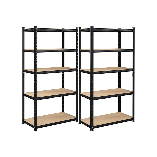 Lagerschrank - 2 - Metallrahmen - 200 x 100 x 50 cm - steuerpflichtig bis zu 875 kg - Schwarz