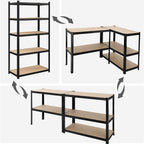 Lagerschrank - 2 - Metallrahmen - 200 x 100 x 50 cm - steuerpflichtig bis zu 875 kg - Schwarz