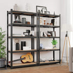 Lagerschrank - 2 - Metallrahmen - 200 x 100 x 50 cm - steuerpflichtig bis zu 875 kg - Schwarz