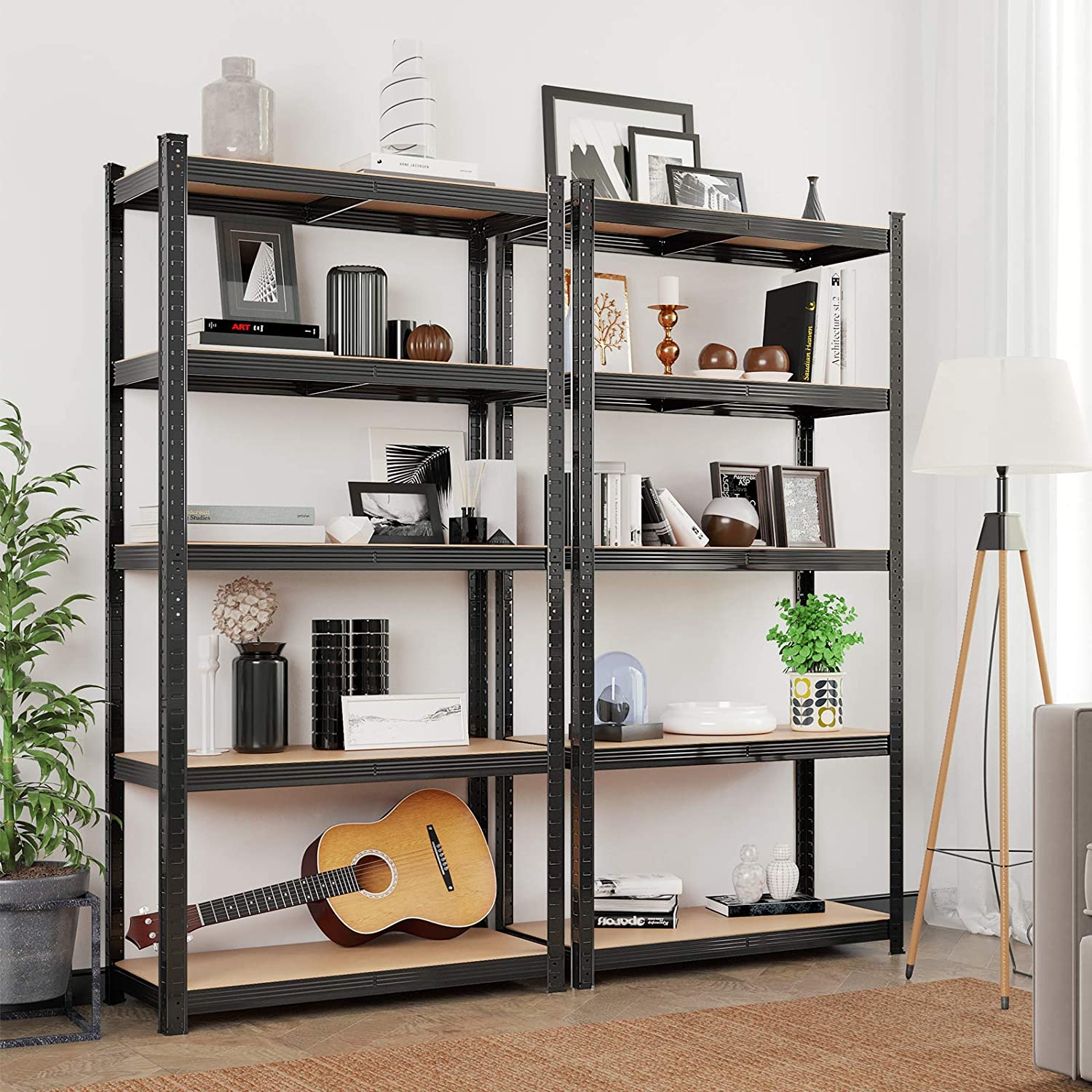 Lagerschrank - 2 - Metallrahmen - 200 x 100 x 50 cm - steuerpflichtig bis zu 875 kg - Schwarz
