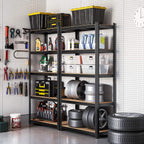 Lagerschrank - 2 - Metallrahmen - 200 x 100 x 50 cm - steuerpflichtig bis zu 875 kg - Schwarz