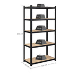 Lagerschrank - 2 - Metallrahmen - 200 x 100 x 50 cm - steuerpflichtig bis zu 875 kg - Schwarz