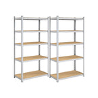 Lagerschrank - Set von 2 - 200 x 100 x 50 cm - bis 875 kg - mit 5 einstellbaren Regalen