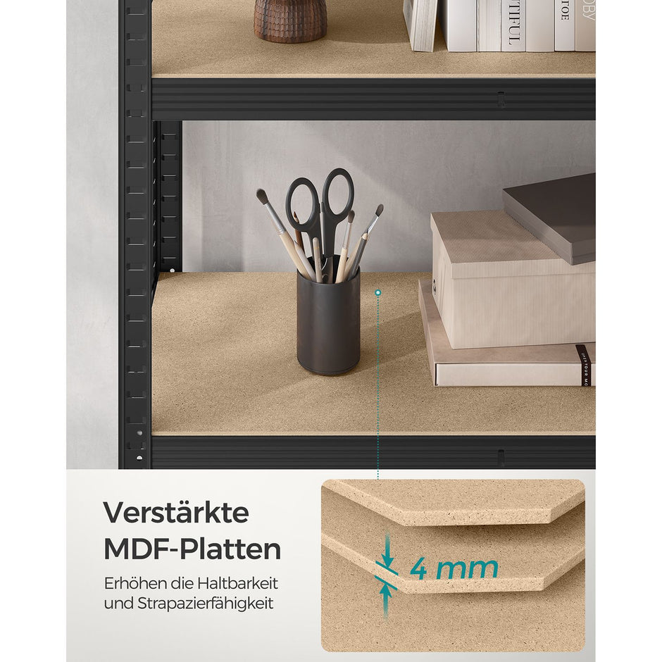 Stellingkast - Set van 2 - 5 Planken - Draagvermogen tot 875 kg - Zwart