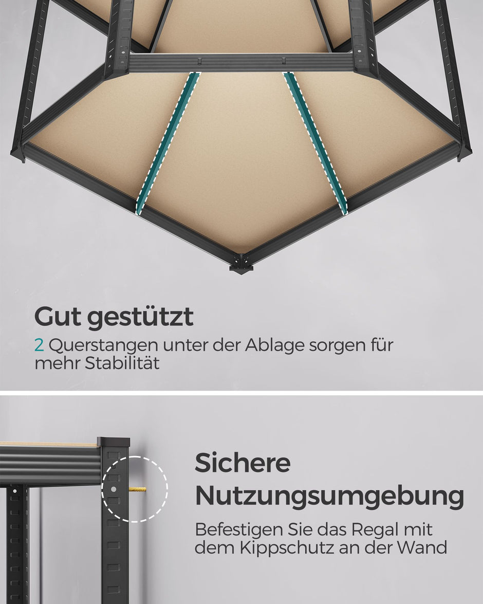 Corner Board - Kurskapazität von bis zu 875 kg - Tinte -Black & Natural Beige