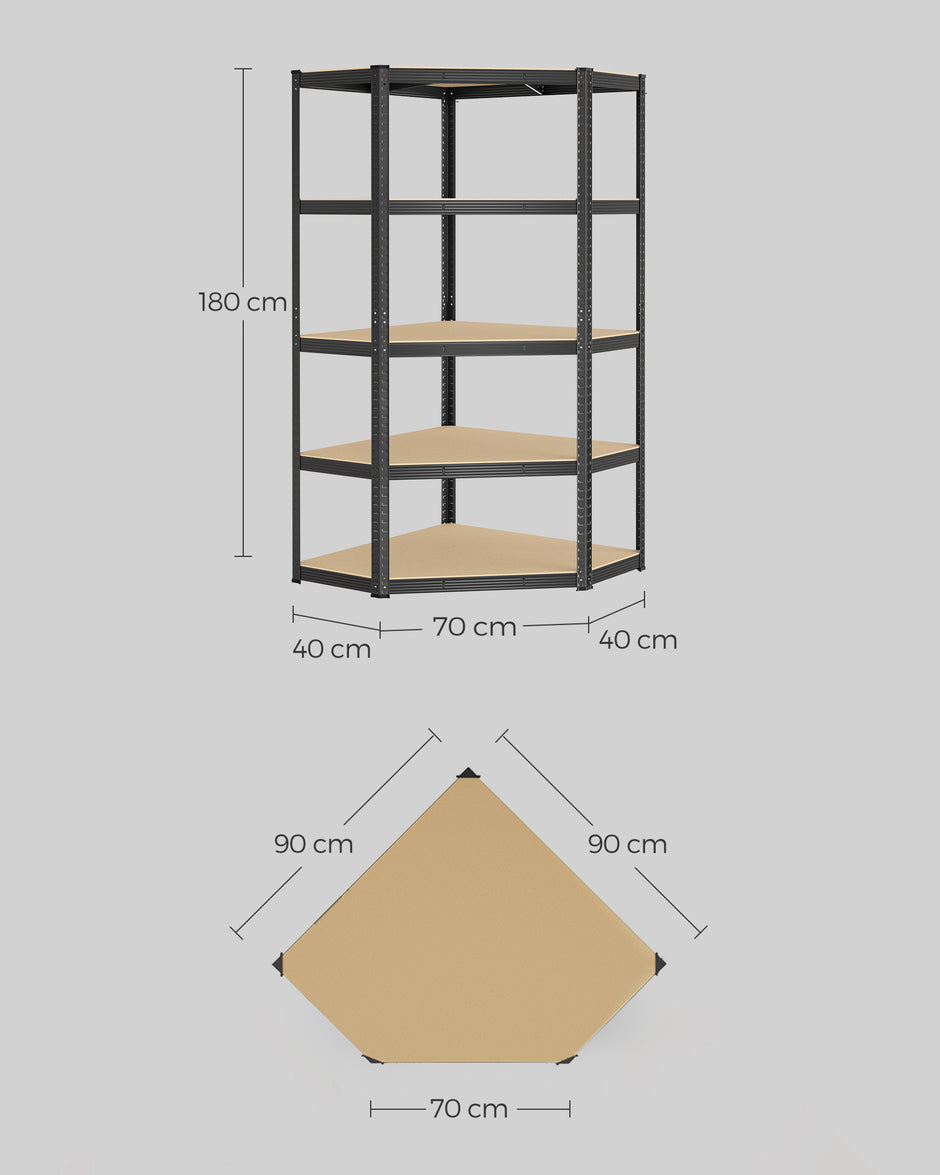 Corner Board - Kurskapazität von bis zu 875 kg - Tinte -Black & Natural Beige