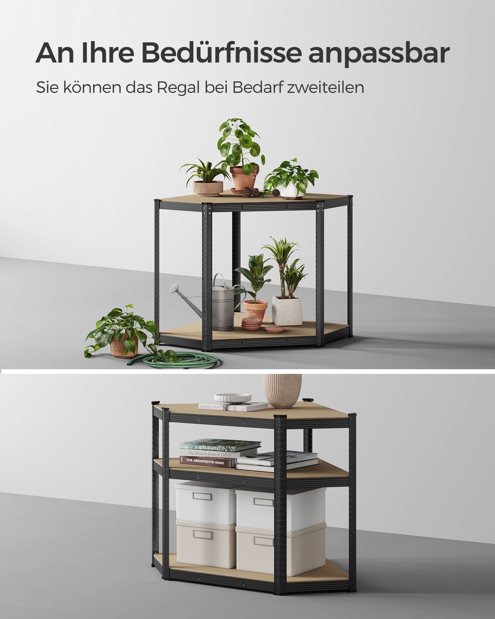 Corner Board - Kurskapazität von bis zu 875 kg - Tinte -Black & Natural Beige