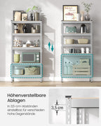 Schweres Regal mit 5 Regalen 30 x 75 x 150 cm Silber