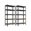 Stark ausgeführter Schutz Set von 2 mit 5 Regalen 30 x 75 x 150 cm Schwarz