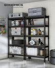 Stark ausgeführter Schutz Set von 2 mit 5 Regalen 30 x 75 x 150 cm Schwarz