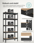 Stark ausgeführter Schutz Set von 2 mit 5 Regalen 30 x 75 x 150 cm Schwarz