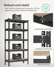 Stark ausgeführter Schutz Set von 2 mit 5 Regalen 30 x 75 x 150 cm Schwarz