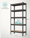 Stark ausgeführter Schutz Set von 2 mit 5 Regalen 30 x 75 x 150 cm Schwarz