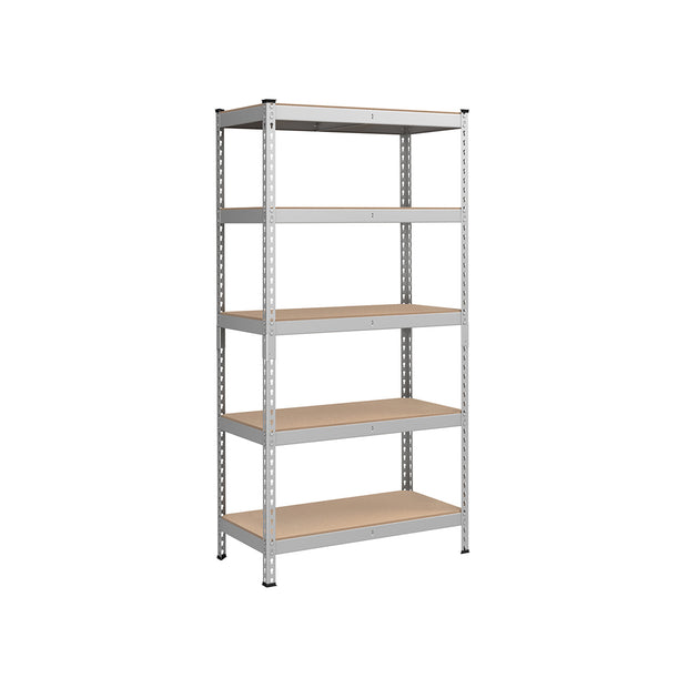 Schweres Regal mit 5 Regalen 45 x 90 x 180 cm Silber