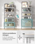 Schweres Regal mit 5 Regalen 45 x 90 x 180 cm Silber