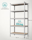 Schweres Regal mit 5 Regalen 45 x 90 x 180 cm Silber