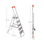 Leiter - Aluminium - Anti -Slip - 5 Schritte - bis zu 150 kg Ladekapazität