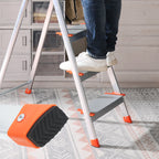 Leiter - Aluminiumtreppenlade - 6 Stufen - Grau / Orange