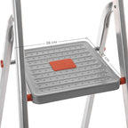 Leiter - Aluminiumtreppenlade - 6 Stufen - Grau / Orange