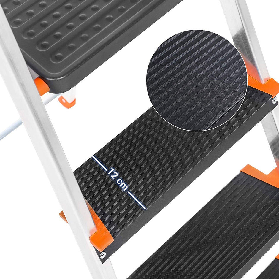 Leiter - 3 Stufen - Aluminium - Anti -Slip -Füße - Ladungskapazität 150 kg