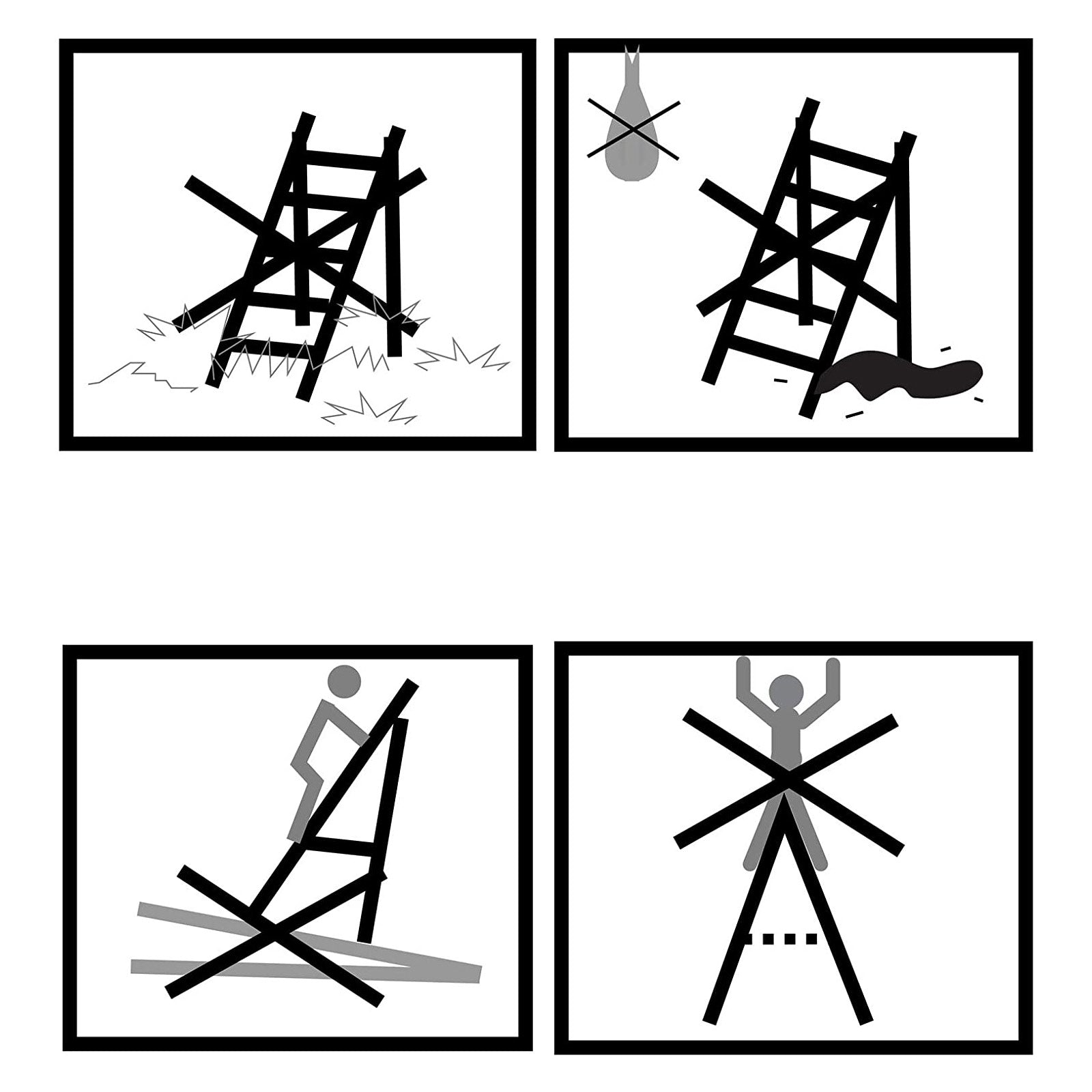 Leiter - 3 Stufen - Aluminium - Anti -Slip -Füße - Ladungskapazität 150 kg