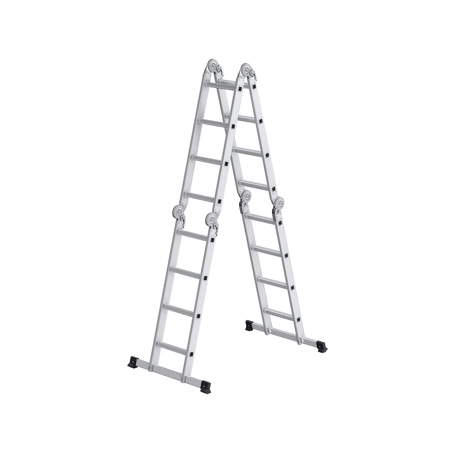 Leiter mit 16 Stufen in 6 Positionen 430 cm lang Silber