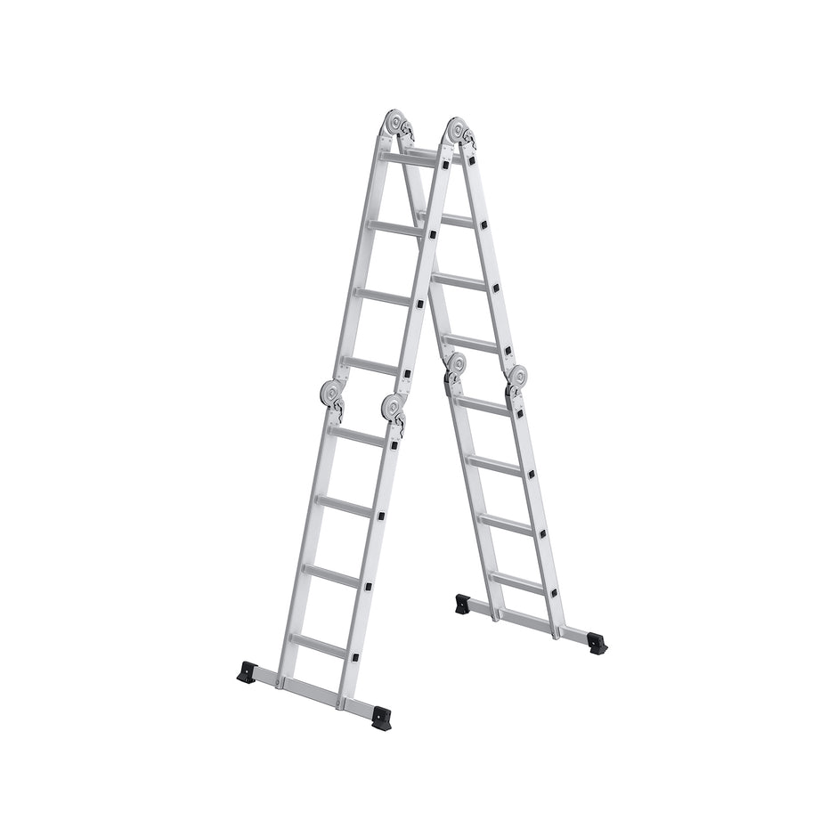 Leiter mit 16 Stufen in 6 Positionen 430 cm lang Silber