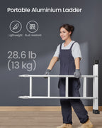 Leiter mit 16 Stufen in 6 Positionen 430 cm lang Silber